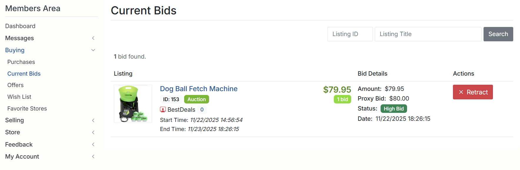 BuySellBid Change Password