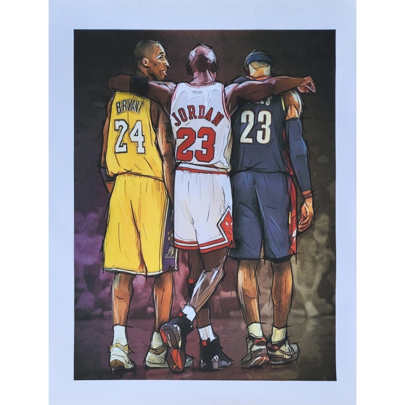Kobe Bryant Michael LeBron James Canvas painting