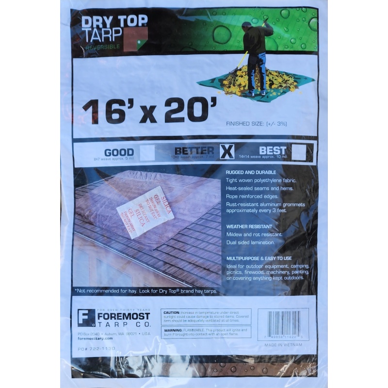 20 X 16 Tarp dry top tarp