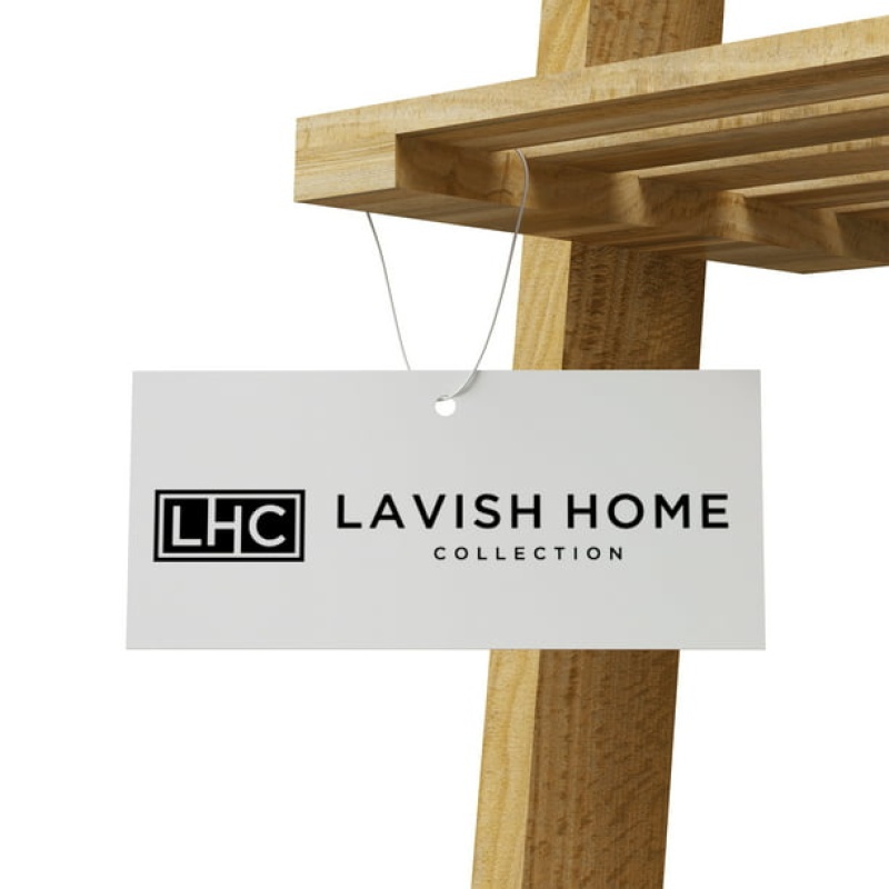 Lavish Home Five-Tier Ladder Blonde Wood Storage Shelf