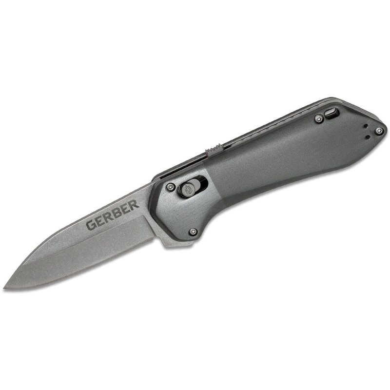 Gerber Highbrow Compact Grey Stonewashed Plain Assisted Flipper