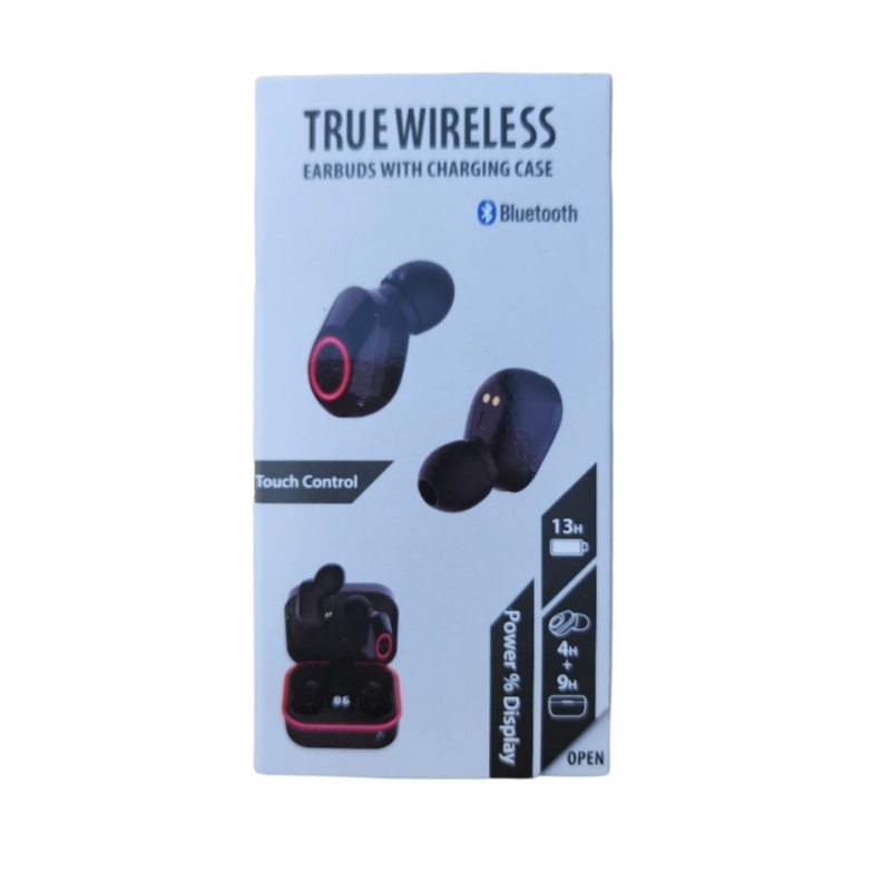 EARBUDS TRUE WIRELESS HEADPHONES WITH CHARGING CASE