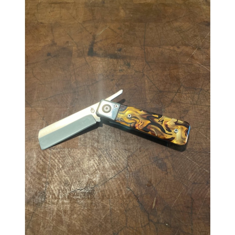 GERBER Jukebox, EDC Pocket Knife with Straight Edge Blade Flipper, Tortoise Shell