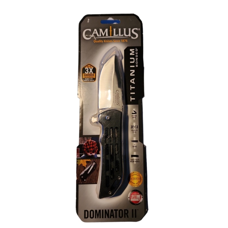 Camillus Dominator II 7" Folding Knife, Silver/Black