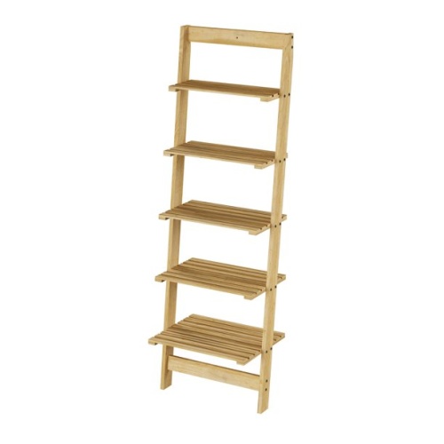 Lavish Home Five-Tier Ladder Blonde Wood Storage Shelf