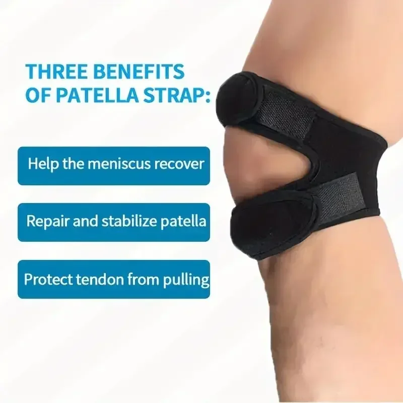 1 PCS Sports Kneepad Double Patellar Knee Patella Tendon Support Strap Brace Pad Protector Open Knee Wrap Band Fit ness Me