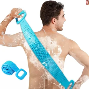 Silicone Back Scrubber for Shower Bath Body Brush Back Washer with Handle for Men and Women Deep Cleansing Massage Skin